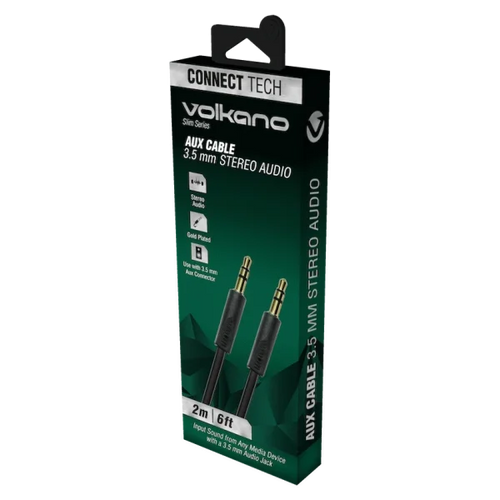 VOLKANO CABLE AUDIO JACK M/M 3.5mm 2M Noir SMIE