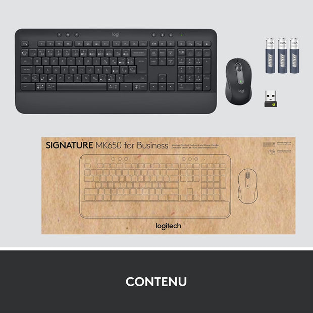CLAVIER & SOURIS LOGITECH MK650 s/fil Bolt/BTO Graphite SMIE