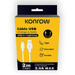 KONROW Cable CHARGE/SYNC. USB vers Lightning 2m 2.4A Blanc