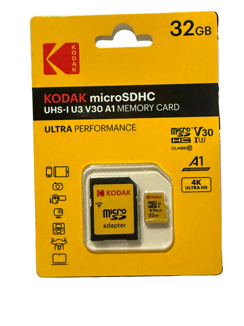 MicroSD 32Go KODAK HC UHS-I U3 V30 c10