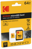 MicroSD 64Go KODAK XC UHS-I U3 V30 c10