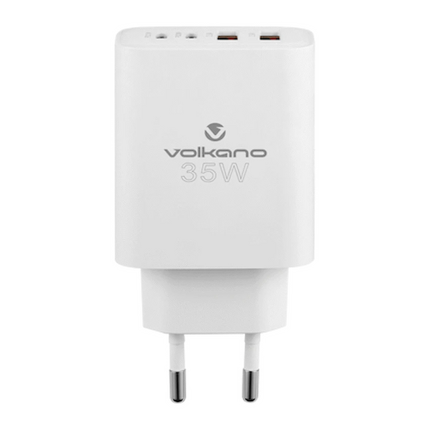 VOLKANO VK-8059-WT Quad Series 2 PD Type-C 2xUSB-A 2.4A