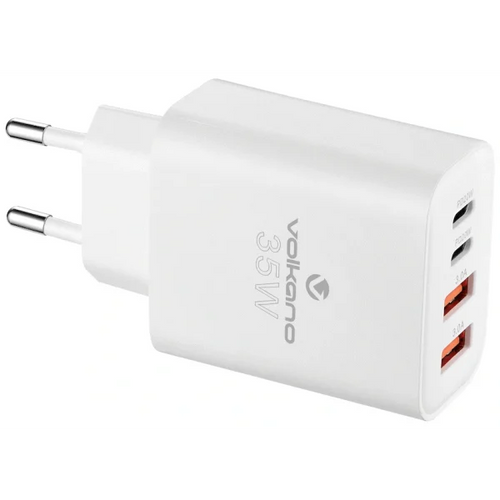 VOLKANO VK-8059-WT Quad Series 2 PD Type-C 2xUSB-A 2.4A