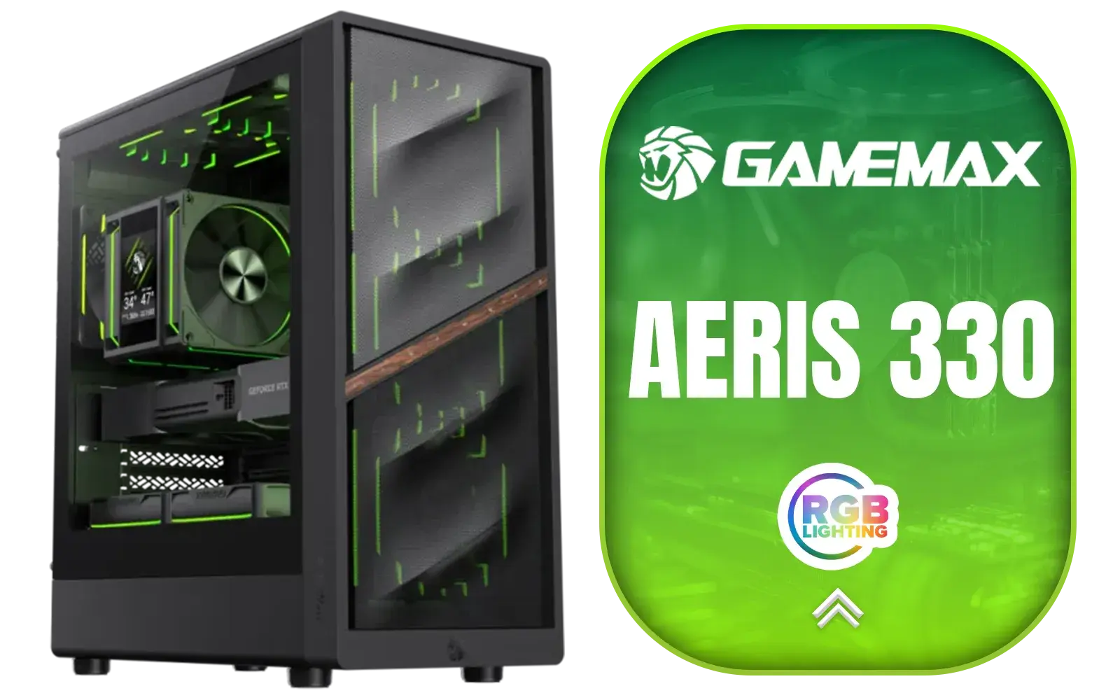 BOITIER GameMAX AERIS 330 MB Gaming MT/sans ALIM./M-ATX Noir SMIE